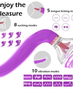 ID: SK444 Clitoral Sucking Licking Vibrator, Vibrator with 8 Suction Modes (strong Vacuum) & 10 Tail Vibration Modes & 5 Licking Modes, Oral Stimulator Nipple and Clit , Rechargeable