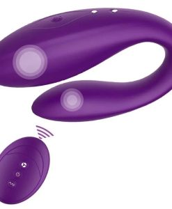 ID: SK178 - Couples Vibrator with Remote Control - G-Spot and Clitoral Stimulation, Partner Toy, U-Shape, Wearable During Intercourse - Soft Silicone, Rechargeable