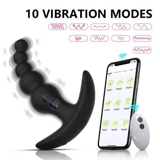 ID: SK232 - Silicone Vibrating Anal Plug with remote/app control  