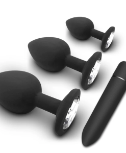 ID: SK016 Silicone Butt plug, 3 different sizes plus vibrating bullet.