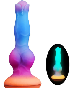 ID: SK044 Glow in the Dark Dog Dildo - Silicone (Non vibe)