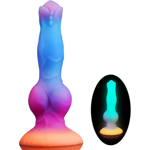 ID: SK044 Glow in the Dark Dog Dildo - Silicone (Non vibe)  