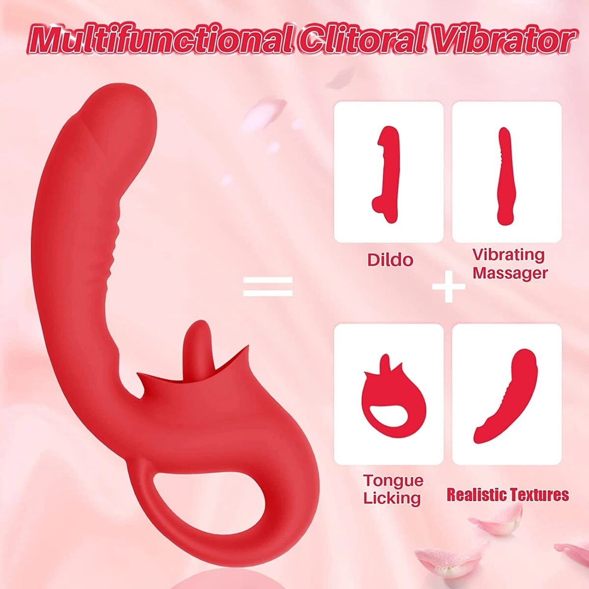 ID: SK083 2 in 1 Clitoral Tongue Licking Vibrator Dildo G Spot Stimulator USB sex toy - Image 6