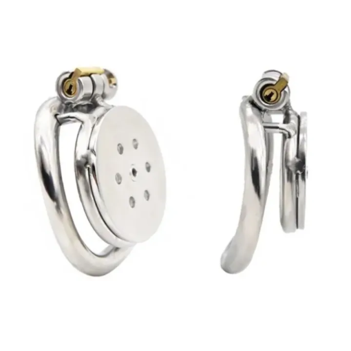 ID: SK029 Stainless Steel Flat Chastity Lock Anti-Escape for Men  