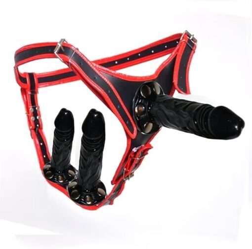 ID: SK242 Triple dildo strap on  