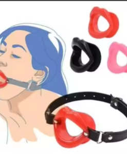 ID: SK022 Silicone Open Mouth Gag Lips Head O-Ring Ball Restraints Strap Plug Insert BDSM