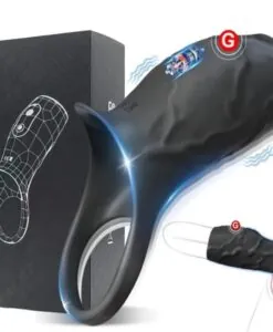 ID: SK059 Vibrating Cock Ring/sleeve, Rechargeable Male Adult Sex Toys 10 Vibration Modes Penis Rings for Longer Harder Stronger Erection