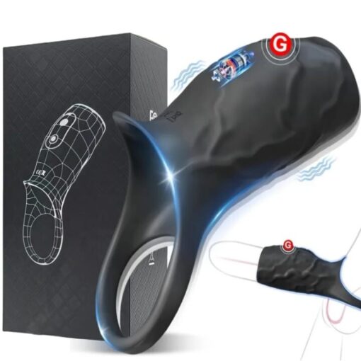 ID: SK059 Vibrating Cock Ring/sleeve, Rechargeable Male Adult Sex Toys 10 Vibration Modes Penis Rings for Longer Harder Stronger Erection  