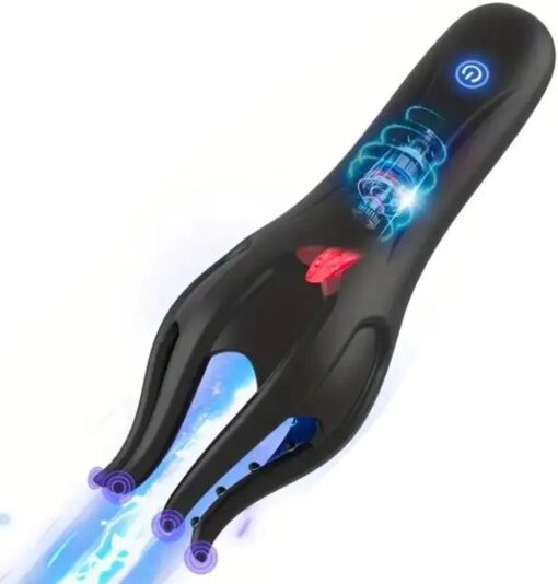 ID: SK060 Male Masturbator Male, with 10 Powerful Mens Male Penis Training Vibrator Stroker Masturbators Sex Machine licking Training Wrap Adult Sex Toys  