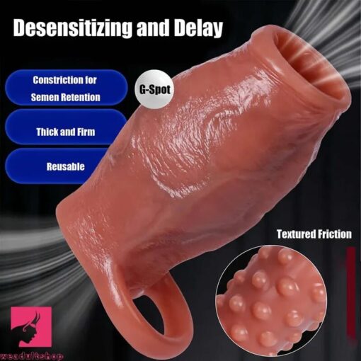 ID: SK007 Realistic Veins Dildo Sleeve With Cock Ring Hollow Design  