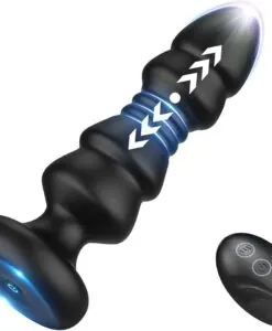 ID: SK008 Thrusting Sex Toys Anal Plugs - Anal Toys Sex Toy Remote Control Vibrating Butt Plug G Spot Vibrator, Anal Beads with 5 Vibrating & Thrusting Prostate Massager, Anal Sex Toys for Male and Female